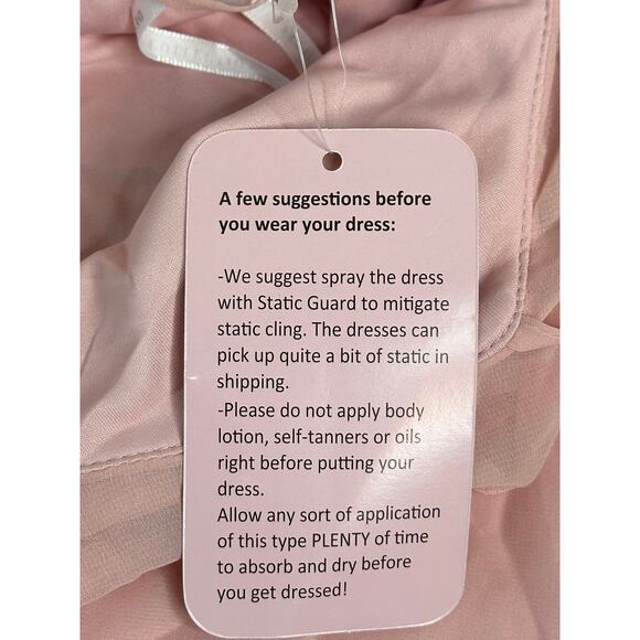 Dessy Collection NWT Pink Asymmetrical Ruffle Chiffon Bias Slip Maxi Dress XL - Picture 5 of 6